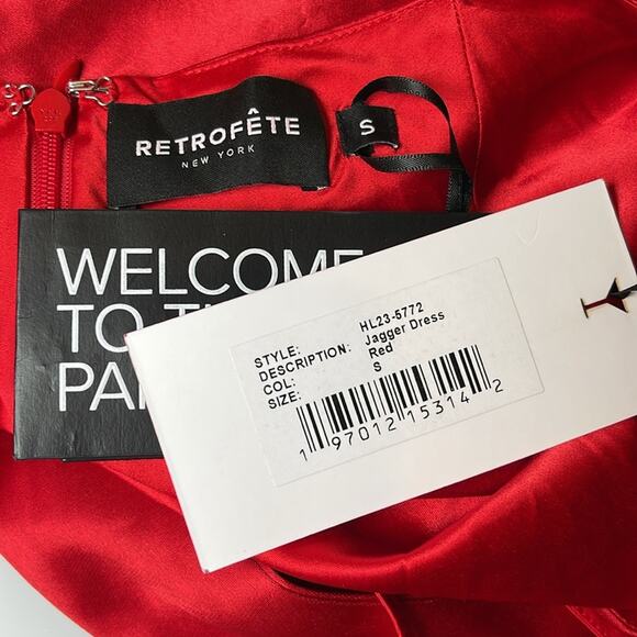 Retrofete Jagger High Slit Halterneck Tie Red Maxi Dress Size Small - Picture 13 of 14